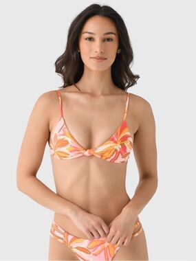*Like NEW* Maaji Pink and Orange Tropical Knot Bikini Top